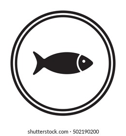 Fish   icon,  isolated. Flat  design.