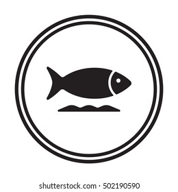 Fish   icon,  isolated. Flat  design.