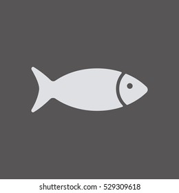 Fish Icon, isolated. Flat  design.