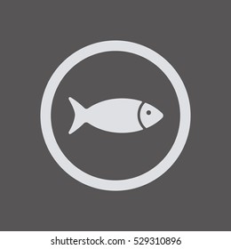 Fish Icon, isolated. Flat  design.