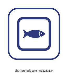 Fish Icon, isolated. Flat  design.