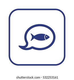 Fish Icon, isolated. Flat  design.