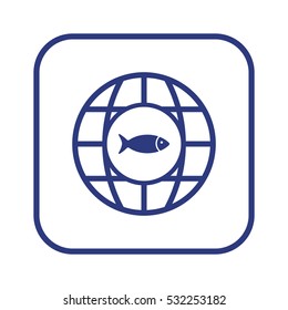 Fish Icon, isolated. Flat  design.