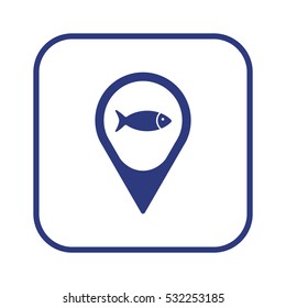Fish Icon, isolated. Flat  design.