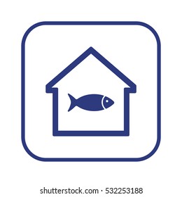 Fish Icon, isolated. Flat  design.
