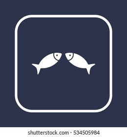 Fish Icon, isolated. Flat  design.