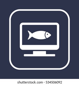 Fish Icon, isolated. Flat  design.