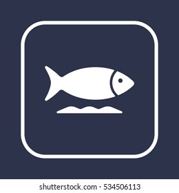 Fish Icon, isolated. Flat  design.