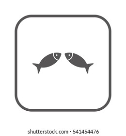 Fish Icon, isolated. Flat  design.