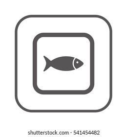Fish Icon, isolated. Flat  design.