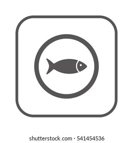 Fish Icon, isolated. Flat  design.