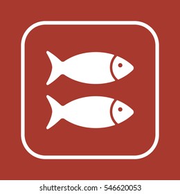 Fish Icon, isolated. Flat  design.