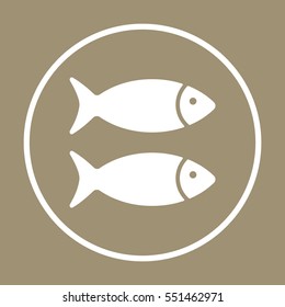 Fish Icon, isolated. Flat  design.