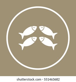 Fish Icon, isolated. Flat  design.