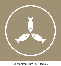 Fish Icon, isolated. Flat  design.