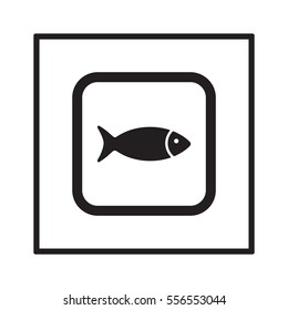 Fish Icon, isolated. Flat  design.