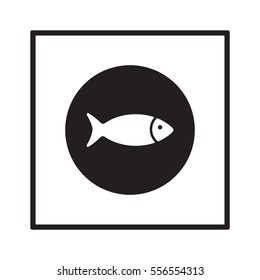Fish  icon,  isolated. Flat  design.