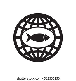 Fish Icon, isolated. Flat  design.
