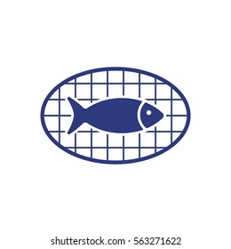 Fish Icon, isolated. Flat  design.