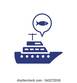 Fish Icon, isolated. Flat  design.