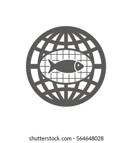 Fish Icon, isolated. Flat  design.