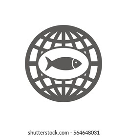 Fish Icon, isolated. Flat  design.