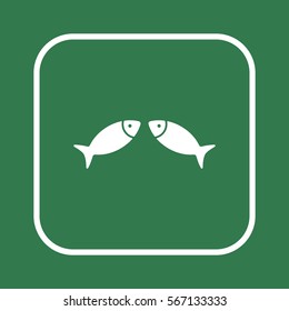 Fish Icon, isolated. Flat  design.