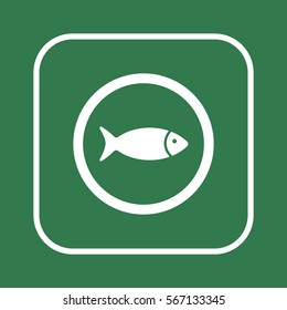 Fish Icon, isolated. Flat  design.