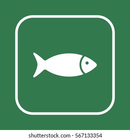 Fish Icon, isolated. Flat  design.