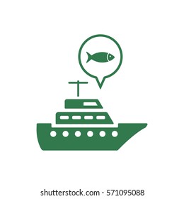 Fish Icon, isolated. Flat  design.