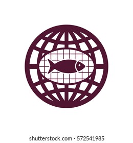Fish Icon, isolated. Flat  design.