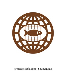 Fish Icon, isolated. Flat  design.