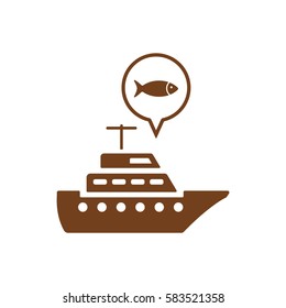 Fish Icon, isolated. Flat  design.