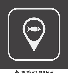 Fish Icon, isolated. Flat  design.
