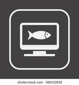 Fish Icon, isolated. Flat  design.