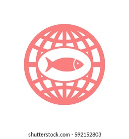 Fish Icon, isolated. Flat  design.