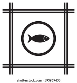 Fish Icon, isolated. Flat  design.