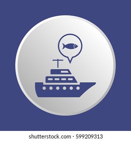Fish Icon, isolated. Flat  design.