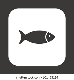 Fish Icon, isolated. Flat  design.