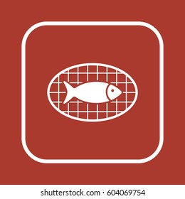 Fish Icon, isolated. Flat  design.