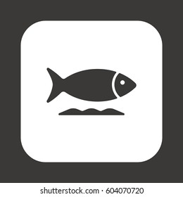 Fish Icon, isolated. Flat  design.