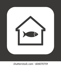 Fish Icon, isolated. Flat  design.