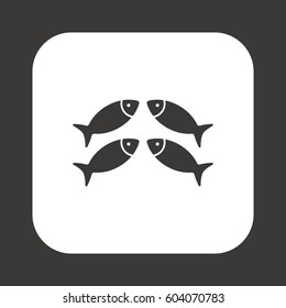 Fish Icon, isolated. Flat  design.