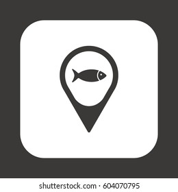 Fish Icon, isolated. Flat  design.