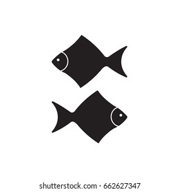 Fish Icon, isolated. Flat  design.