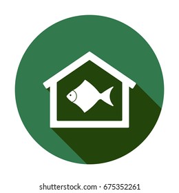 Fish Icon, isolated. Flat  design.