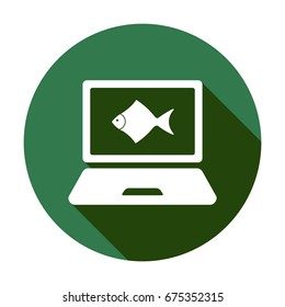 Fish Icon, isolated. Flat  design.