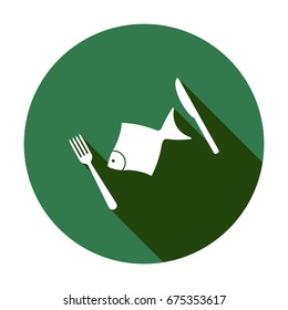 Fish Icon, isolated. Flat  design.