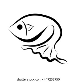 Fish icon isolated illustration on white background