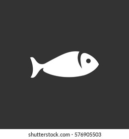 Fish icon isolated on black background. Fish vector logo. Flat design style. Modern vector pictogram for web graphics - stock vector